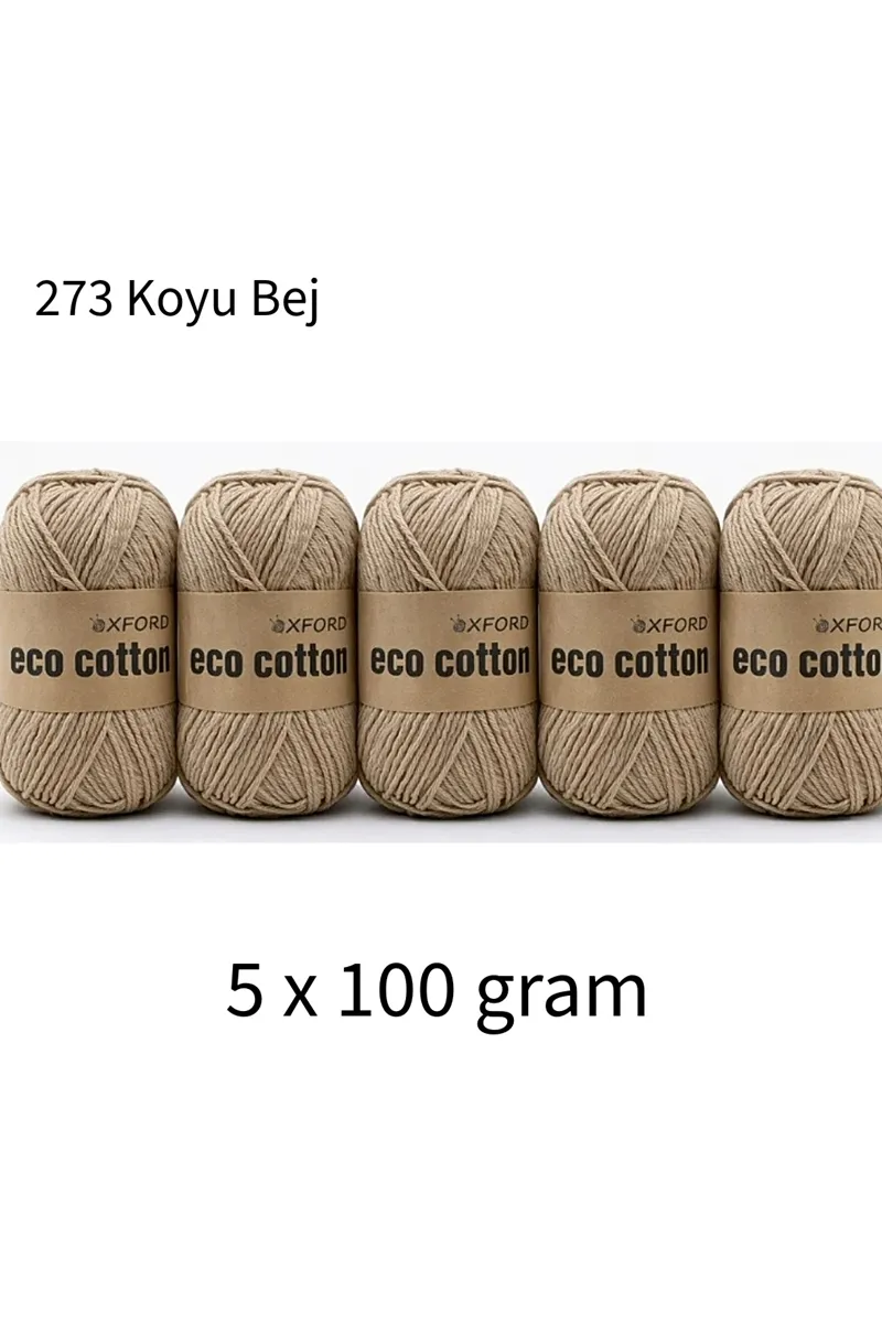 5'li Paket Eco Cotton 100gr-200m No:273 Koyu Bej