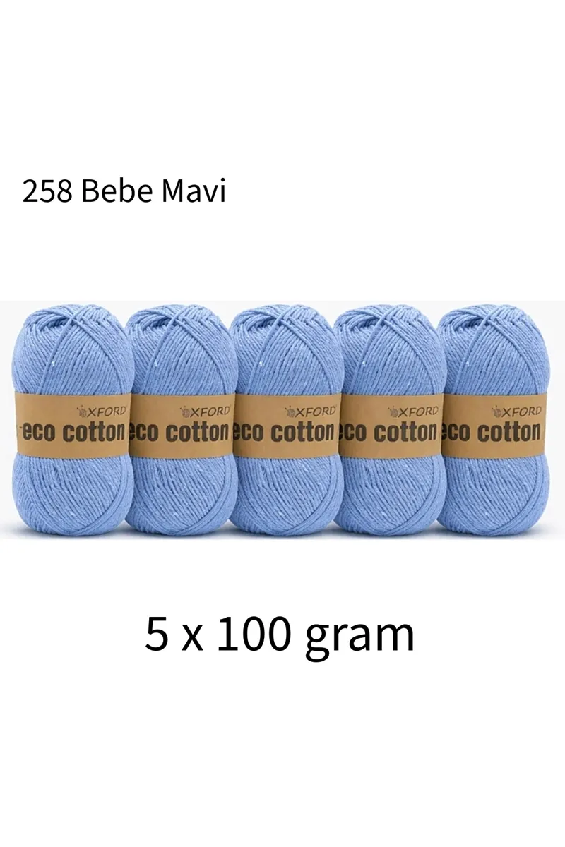 5'li Paket Eco Cotton 100gr-200m No:258 Bebe Mavi