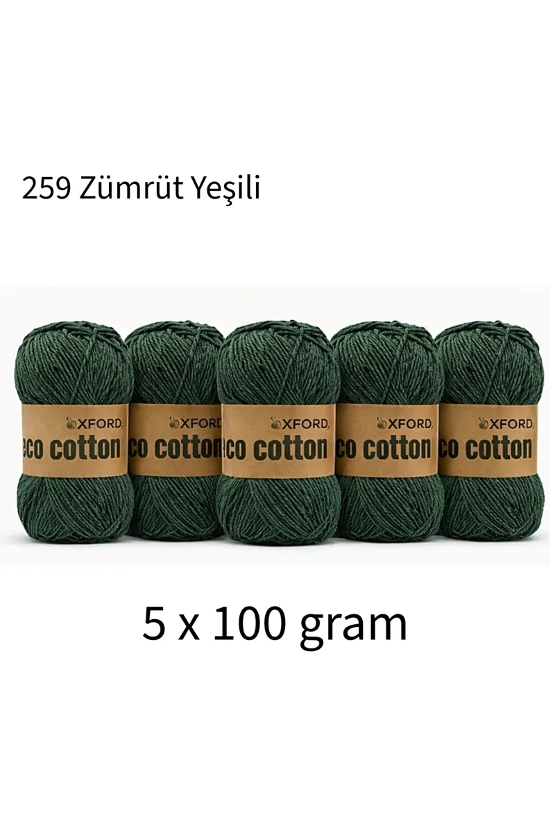 5'li Paket Eco Cotton 100gr-200m No:259 Zümrüt Yeşili
