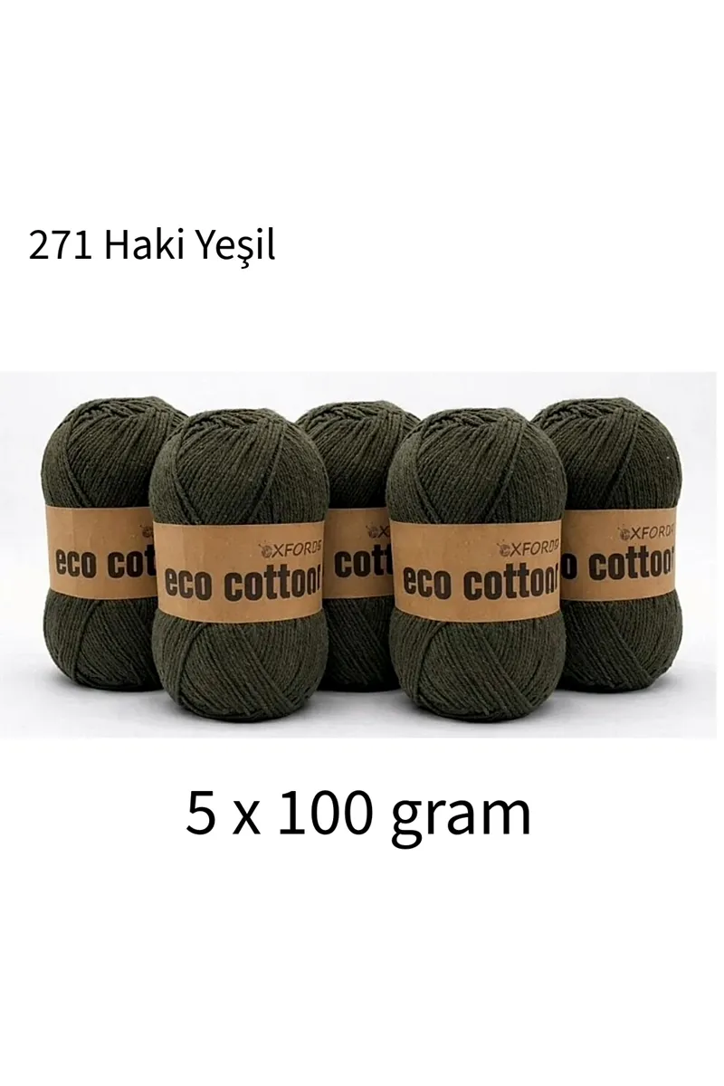 5'li Paket Eco Cotton 100gr-200m No:271 Haki Yeşil