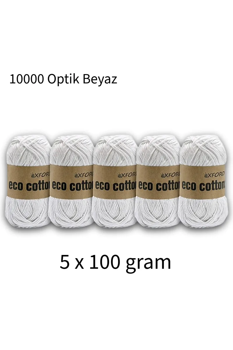 5'li Paket Eco Cotton 100gr-200m No:10000 Beyaz