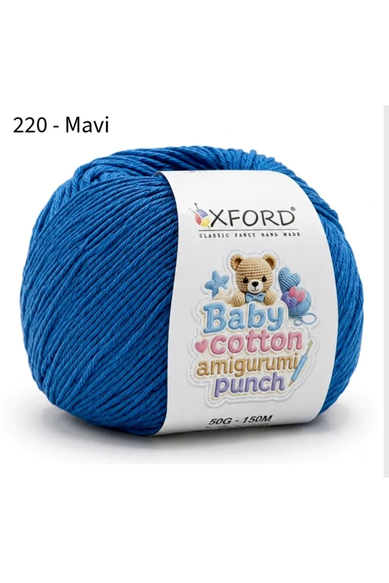 10'lu Paket Oxford Baby Cotton Amigurumi Punch 50gr/150m No:220 Mavi