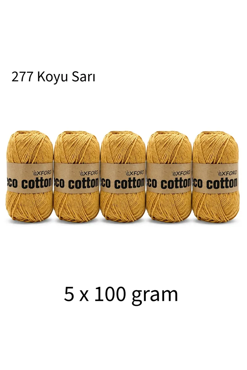 5'li Paket Eco Cotton 100gr-200m No:277 Koyu Sarı