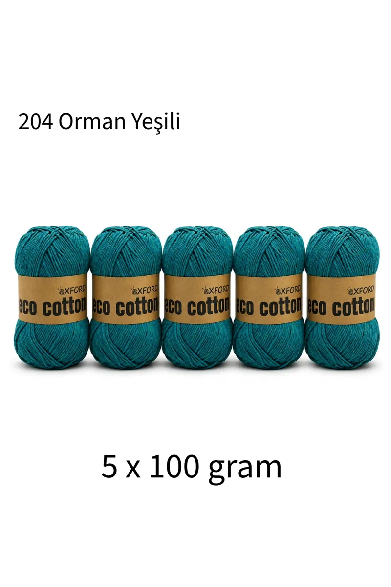 5'li Paket Eco Cotton 100gr-200m No:204 Orman Yeşili