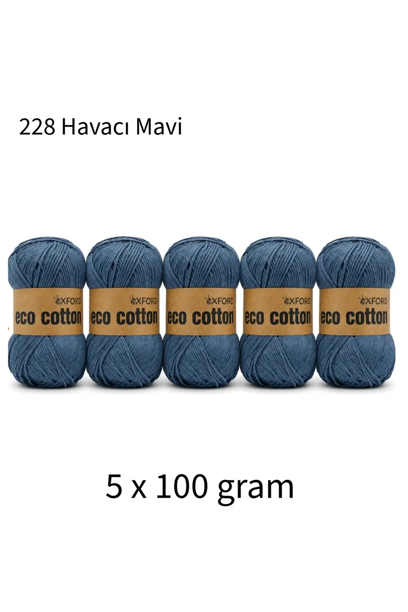 5'li Paket Eco Cotton 100gr-200m No:228 Havacı Mavi