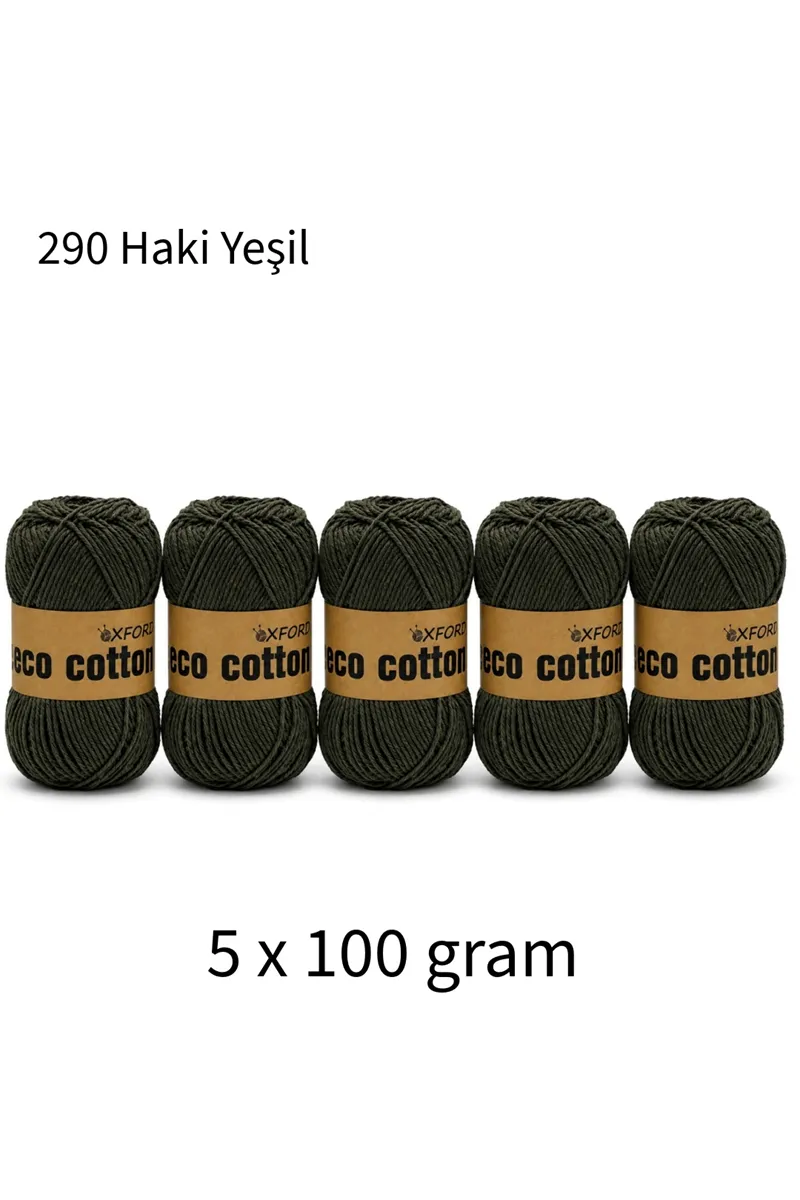 5'li Paket Eco Cotton 100gr-200m No:290 Haki Yeşil