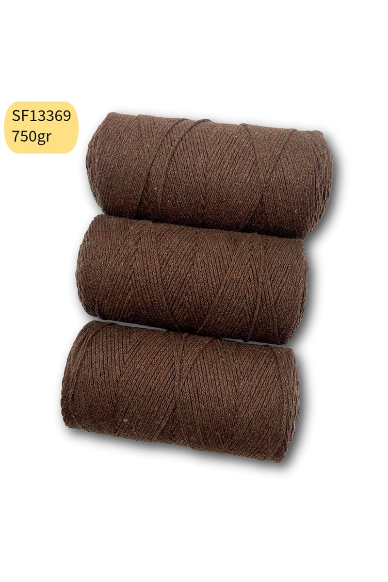 Stok Fazlası 750gr Cotton Makrome Kahve SF13369