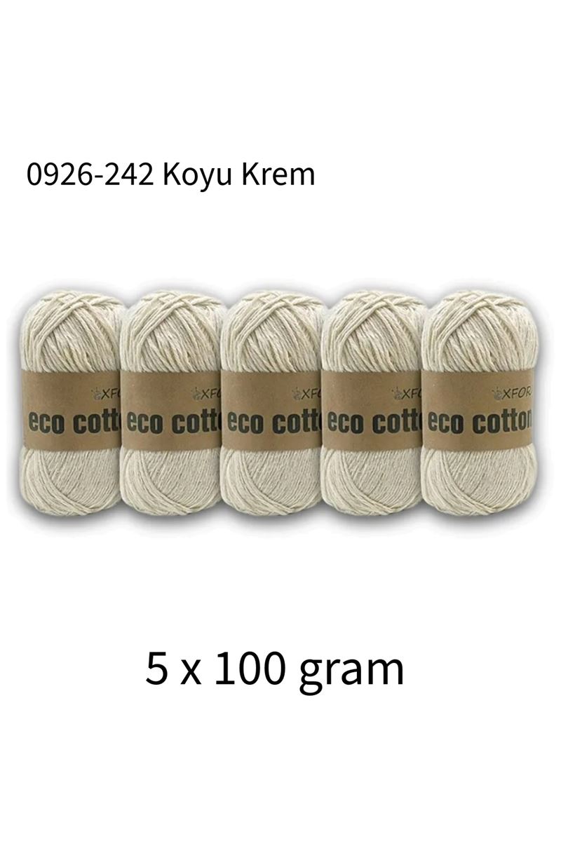 5'li Paket Eco Cotton 100gr-200m No:0926-242 Koyu Krem