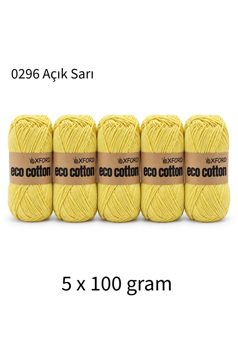 5'li Paket Eco Cotton 100gr-200m No:0296 Açık Sarı