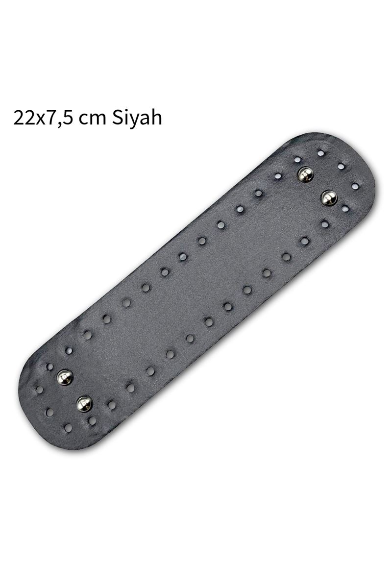 Dikişli Perçinli Çanta Tabanı 22x7,5 cm Siyah