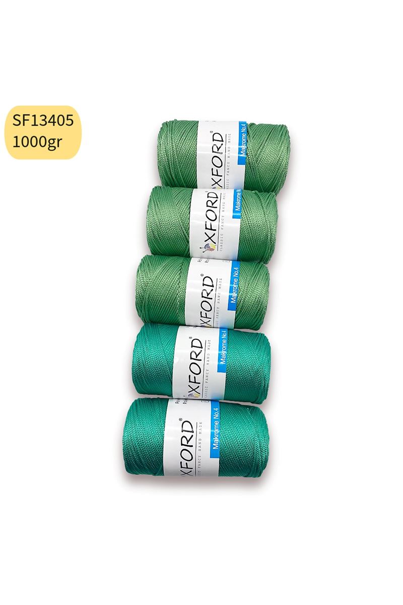 Stok Fazlası 1000 gram PP No:4 Makrome Yeşil Tonları Mix SF13405