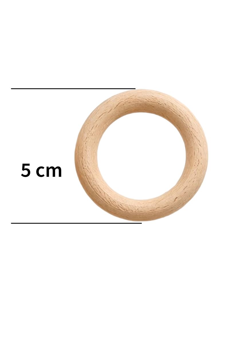 Ahşap Çıngırak Halkası 50 mm 1 Adet