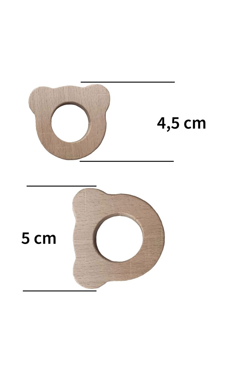 Ahşap Ayıcık Halka 50mm 4lü paket