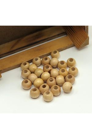 Ahşap Boncuk 24 mm Cilalı 100 gram