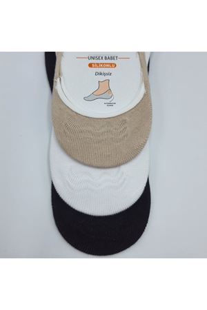 Altılı Unisex Babet Çorap Siyah Beyaz Bej