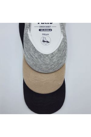 Altılı Erkek Babet Çorap Siyah Gri Bej
