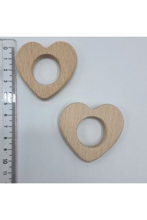Ahşap Cilasız Diş Kaşıyıcı Kalp