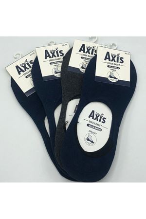 Dörtlü Silikonlu Dikişsiz Erkek Babet Çorap Lacivert Füme