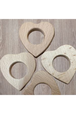 Ahşap Cilasız Diş Kaşıyıcı Kalp