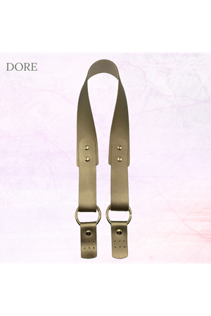 Rivetli Çanta Sapı Suni Deri 74 cm Dore