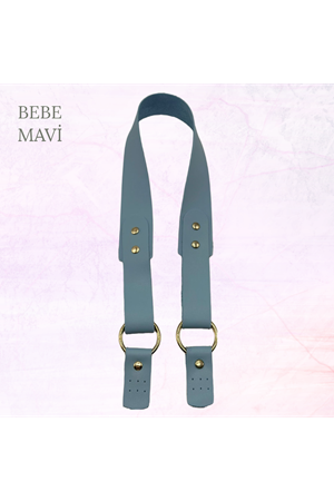 Rivetli Çanta Sapı Suni Deri 74 cm Bebe Mavi