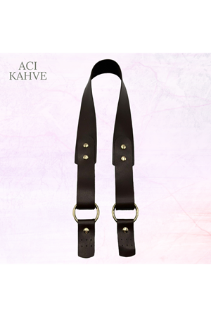 Rivetli Çanta Sapı Suni Deri 74 cm Acı Kahve 