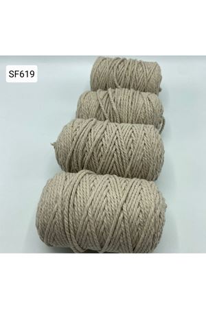 Stok Fazlası 3-Büküm Cotton Makrome 1000 gr Koyu Krem SF-619