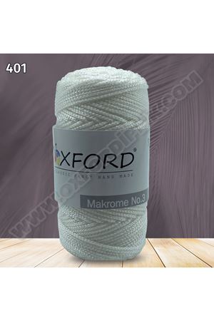 Oxford 3 No Simli Lurex Makrome - 401 Beyaz
