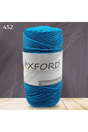 Oxford 3 No Simli Lurex Makrome - 452 Koyu Turkuaz