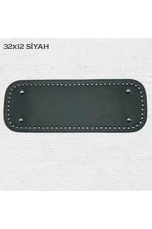 Dikişli Perçinli Çanta Tabanı 32x12 Siyah