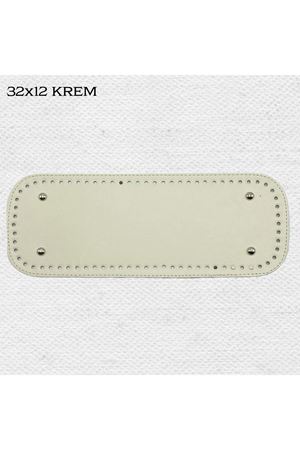 Dikişli Perçinli Çanta Tabanı 32x12 Krem