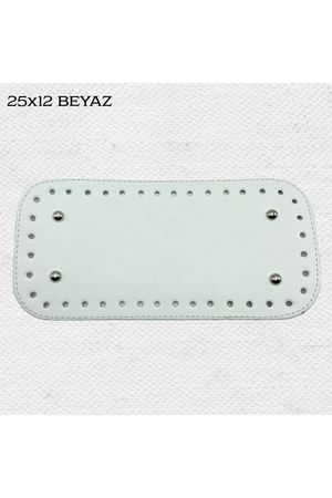 Dikişli Perçinli Çanta Tabanı 25x12 Beyaz
