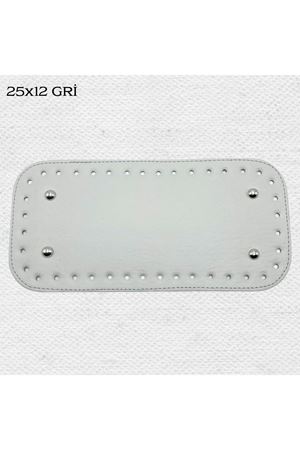 Dikişli Perçinli Çanta Tabanı 25x12 Gri