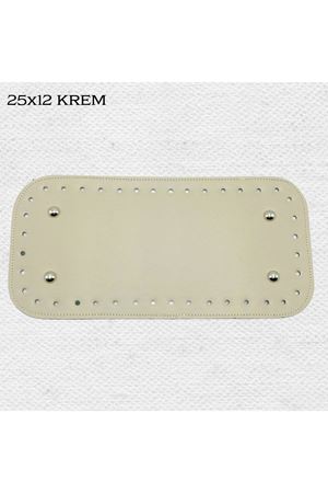 Dikişli Perçinli Çanta Tabanı 25x12 Krem