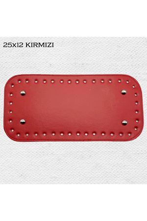 Dikişli Perçinli Çanta Tabanı 25x12 Kırmızı