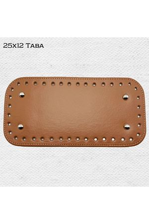 Dikişli Perçinli Çanta Tabanı 25x12 Taba