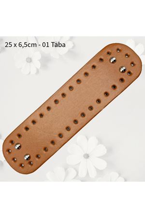 Dikişli Perçinli Çanta Tabanı 25x6,5 cm 01 Taba