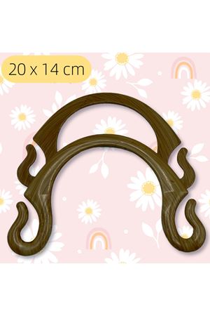 Ahşap Görünümlü Çanta Sapı 20x14 Koyu Bambu