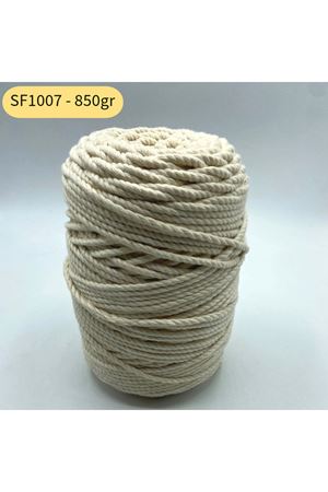 Stok Fazlası 3 mm 3 Büküm 850gr Halat Ekru SF1007