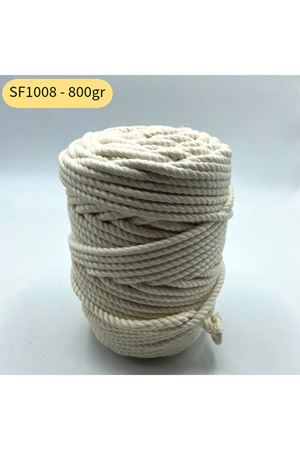 Stok Fazlası 5 mm 3 Büküm 800gr Halat Ekru SF1008