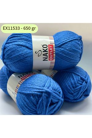 Outlet 3'lü Paket 650 gr Kalın Akrilik Çivit Mavi 11533