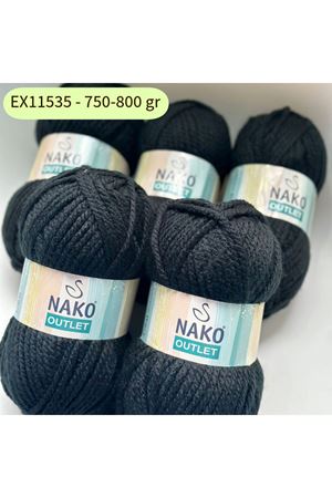 Outlet 5'li Paket 750-800 gr Kalın Akrilik Siyah 11535