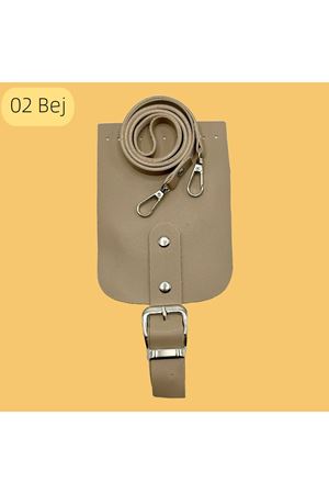 Telefon Çantası Seti Deri Malzeme 02 - Bej