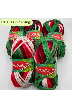 İhrac Fazlası 5'li Paket 520-540 gr Kalın Akrilik Yılbaşı Renkleri EX11633