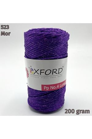 Oxford No:4 200 gram Simli Lurex Makrome - Mor 523