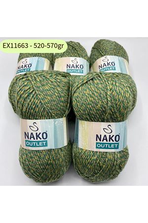 Outlet 5'li Paket 520-570gr Akrilik İki Renkli Yeşil EX11663