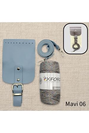 Simli Telefon Çantası Seti 06 Mavi