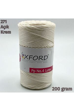 Oxford No:4 200 gram Simli Lurex Makrome - Açık Krem 271