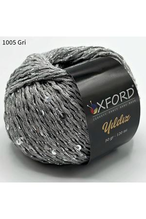 Oxford Yıldız Pullu İp - 1005 Gri