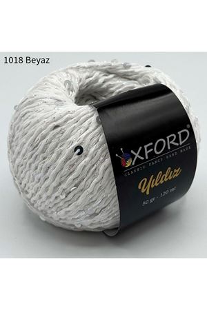 Oxford Yıldız Pullu İp - 1018 Beyaz